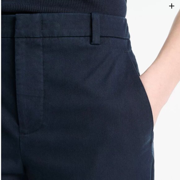 Vince, Mid-Rise Italian Stretch-Cotton Chino Pant, Navy, Size 10 - Picture 4 of 7